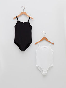 Kare Yaka Basic Ask?l? Pamuklu K?z ?ocuk ??t??tl? Body 2li