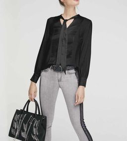 Блузка, черная