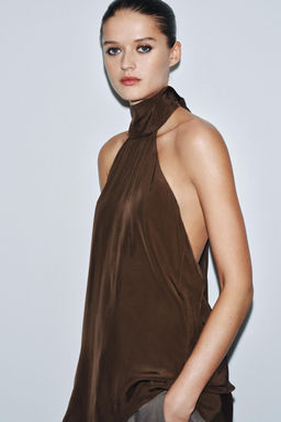 ZW COLLECTION ASYMMETRIC HALTER TOP - Zara фото 2