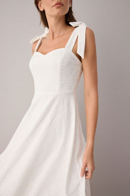 Beyaz Duz Maxi Dokuma Elbise TWOSS25EL00863 - Trendyolmilla фото 14