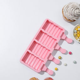 Форма для мороженого Венеция, силикон, 19.6?11?2.4 см, 4 ячейки, розовая - Simaland фото 2