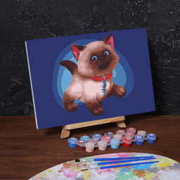 Картина по номерам на холсте с подрамником «Сиамский котёнок» 20×30 см