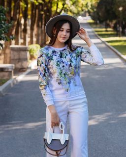 Свитшот с однотонными манжетами SWP055, джемпер - Sahar art lab фото 3