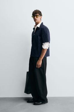 CREASED-EFFECT ZIP-UP SHIRT - Zara фото 4