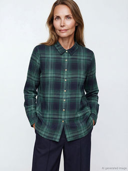 B?y?k Beden Ekose Kad?n G?mlek