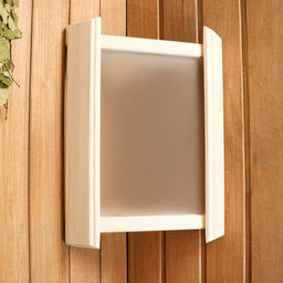 Абажур для бани и сауны, деревянный, настенный, со вставкой из белого стекла, «Добропаровъ»