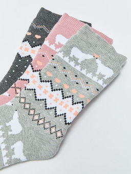 Desenli Kad?n Soket ?orap 3l?