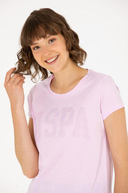 U. S. Polo Assn Женская базовая футболка с круглым вырезом Magnolia