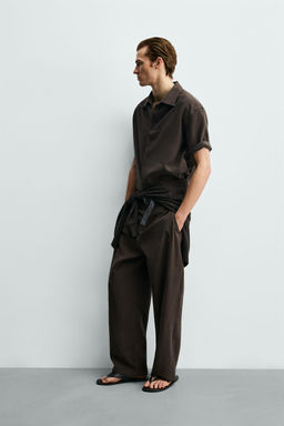 PANTAL?N FLUIDO PLIEGUES / Marr?n - Zara фото 4