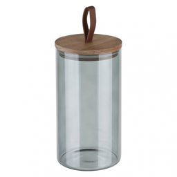 Банка для сыпучих продуктов 1300 мл, ALBERO DI MARMO, цв. стекла с кр. из мрам. дерева арт. 108285