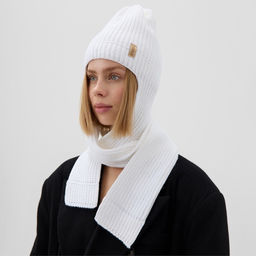 Шапка - шарф MINAKU, размер 56-58, цвет белый