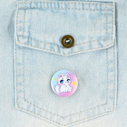 Цена за 10 шт. Значок металлический закатной Милые анимешки, d=2.5 см, МИКС