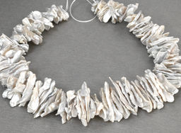 Бусины из жемчуга барокко 35*10мм белый, 41см, 140 бусин Радуга камня