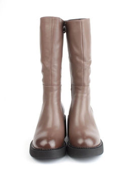 02-FI908-3M BROWN Сапоги зимние женские (натуральная кожа, натуральный мех)