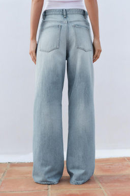HIGH-WAIST WIDE-LEG TRF JEANS - Zara фото 7