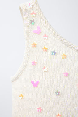 ASYMMETRIC BEADED KNIT TOP - Zara фото 3