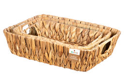 Набор 3 плетеных корзин 35*26*9 см, 31*22*8 см, 27*18*6 см, водный гиацинт - Elan gallery фото 6