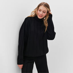 Костюм женский (джемпер, брюки) MINAKU: Knitwear Collection, размер 42-44, чёрный