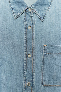 CAMISA DENIM TRF MANGA CORTA / Azul - Zara фото 7