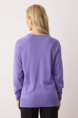 Mor Basic Reglan Kol Triko Kazak TWOAW26KZ00296 - Trendyolmilla фото 4