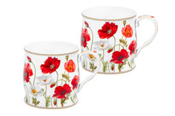 Набор 2 кружек 300 мл 11,5*8,5*8,5 см Маки NEW BONE CHINA