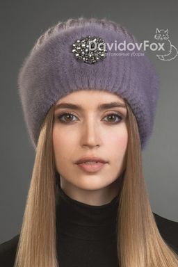шапка Адель норка трикотаж чертополох украшение