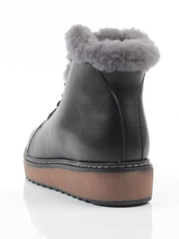 04-5606-2 BLACK Ботинки зимние женские (натуральная кожа, 100% шерсть)