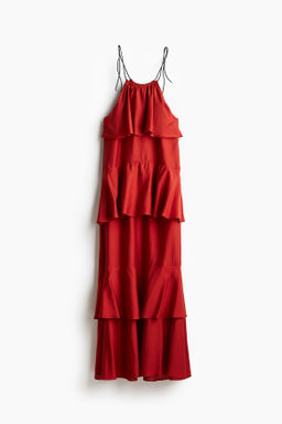 Vestido largo de volantes