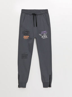 Beli Lastikli Bask?l? Erkek ?ocuk Jogger E?ofman Alt?