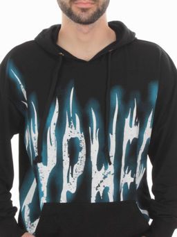 2627/7350 BLACK/BLUE Костюм спортивный мужской (75% хлопок, 20% полиэстер, 5% спандекс)