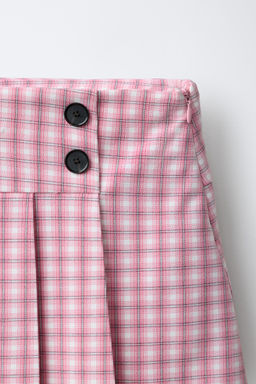 FALDA TABLAS CUADROS / Rosa / Blanco - Zara фото 4