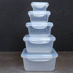 Салатник 5 штук квадратный с крышками / 905-5 /уп 36/ 220, 500, 900, 1500, 2500 мл - Галеонтрейд фото 3