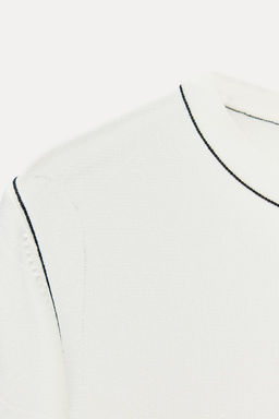 PLAIN KNIT TOP WITH CONTRAST TRIMS - Zara фото 15