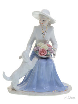 Статуэтка Дама с собакой 22 см / HP095 /уп 24/ - Галеонтрейд фото 7