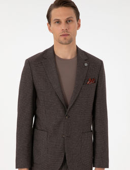 Kahverengi Slim Fit Tak_m Elbise