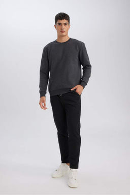 Жаккардовый свитшот стандартного кроя с круглым вырезом - Defacto фото 2