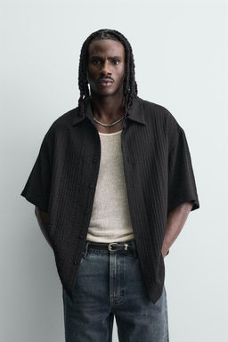 CAMISA FLUIDA ESTRUCTURA / Negro - Zara фото 2