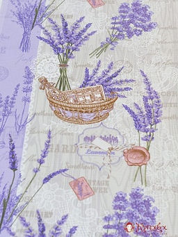 Вафельное полотно (холст) Цветущий Прованс, ш.0.5м, хлопок-100%, 165гр/м.кв, раппорт 63см