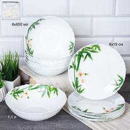 Столовый набор 13 предметов / 13/7578 (6773) /уп 2/ Бамбук с орхидеей