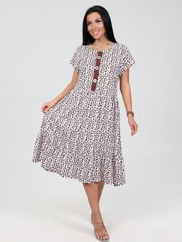 761 ЖЕНСКОЕ ПЛАТЬЕ (Коричневый/белый) - А-дина фото 3