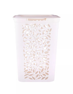 Корзина для белья 60л Leaves молочный 440*340*635 мм