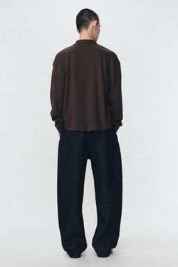 SOSHIOTSUKI x ZARA WAFFLE-KNIT TEXTURED POLO SHIRT  фото 3