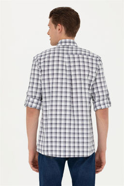 Мужская темно-синяя рубашка с длинным рукавом - U.s. polo assn фото 5