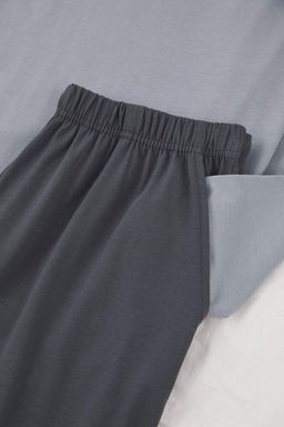 Gri Regular Kesim Yaka Detayl? Cepli Orme Pijama Tak?m? TMNAW26PT00011 - Trendyolmilla фото 3