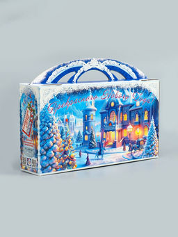 Цена за 2 шт. Подарочная новогодняя коробка «Вечерняя мелодия», Портфель макси широкий, 37×8×20.2 см