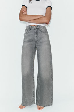 JEANS TRF EXTRA WIDE LEG TIRO ALTO / Gris claro - Zara фото 3