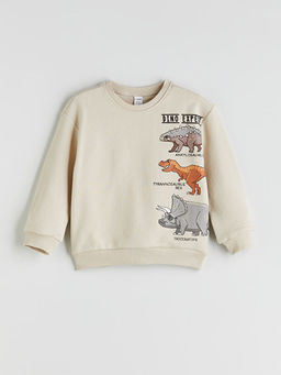 Dinazor Bask?l? Erkek ?ocuk Sweatshirt ve E?ofman Alt 2li