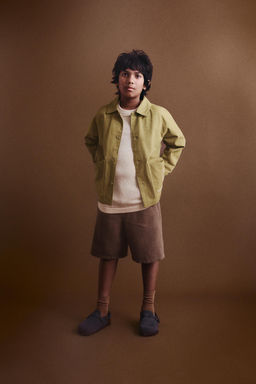 CAMISETA LISA CON LINO Y ALGOD?N / Beige - Zara фото 5