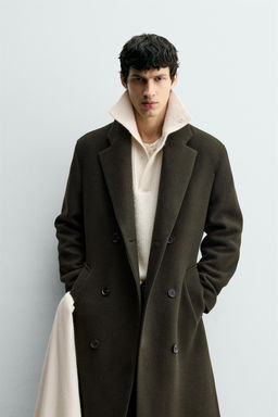 DOUBLE-BREASTED WOOL COAT WITH BELT - Zara фото 2