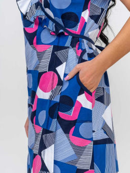 Халат женский, цвет голубой синий розовый